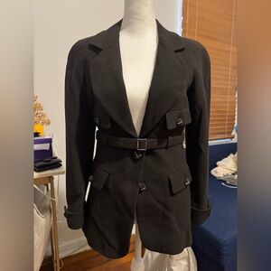 CHANEL Black Belted Blazer